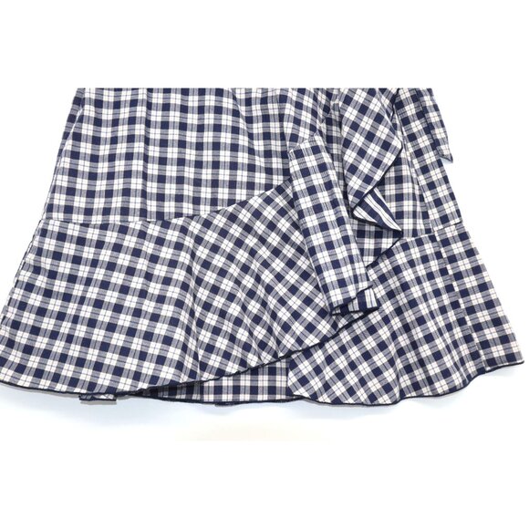 Y2K Vintage Earth Music & Ecology Gingham Wrap Skirt Ruffle Hem Sz M Cottagecore - Picture 10 of 13